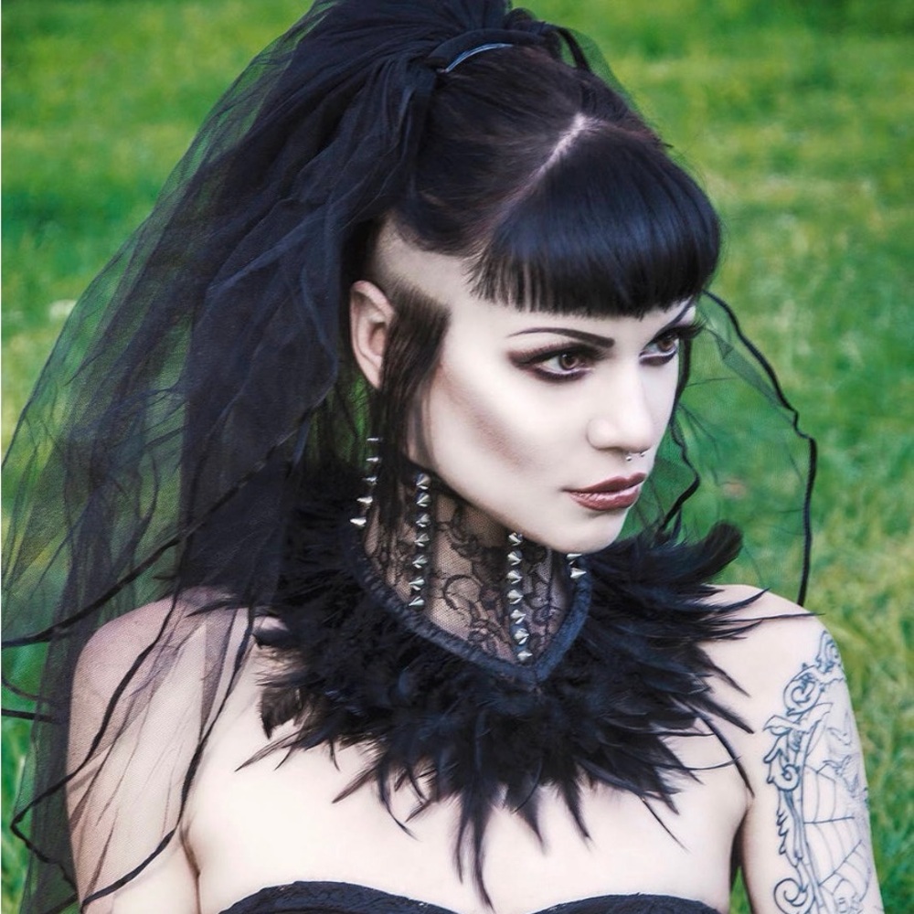 Black Feather Choker Necklace